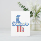 Carte Postale Delaware USA Map Drapeau américain (Debout devant)