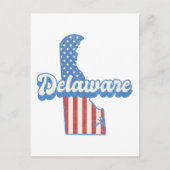 Carte Postale Delaware USA Map Drapeau américain (Devant)