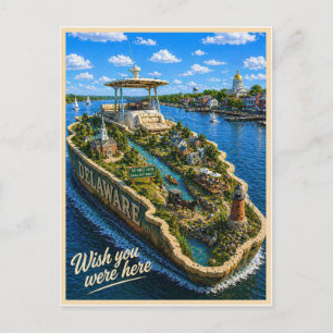 Carte Postale Delaware Vous auriez été ici Série des États