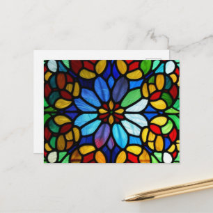 Carte postale d'élégance en verre floral
