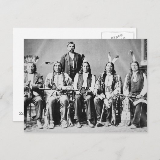 Carte Postale Délégation des chefs sioux, dirigée par Red Cloud (Devant / Derrière)