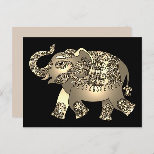 carte postale d'éléphant (Devant / Derrière)