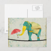 Carte postale d'éléphant Golden Graceful (Devant / Derrière)