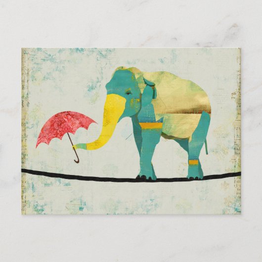 Carte postale d'éléphant Golden Graceful (Devant)