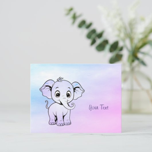 Carte postale d'éléphant mignon (Debout devant)