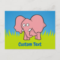 Carte postale d'éléphant rose