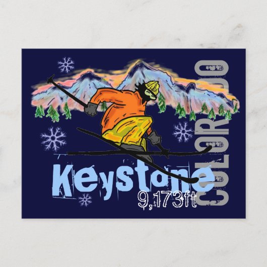 Carte postale d'élévation de ski de Keystone Color (Devant)