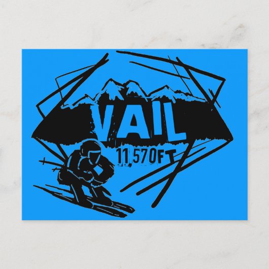 Carte postale d'élévation de ski Vail Colorado (Devant)