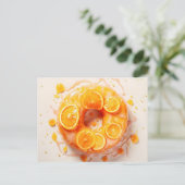 Carte Postale Délicat beignet avec glaçure à sucre, vue sur le d (Debout devant)