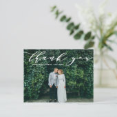 Carte Postale Délicat Calligraphie Mariage Merci photo (Debout devant)