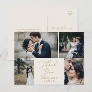 Carte Postale Délicat Crème Or 4 Merci Modèle photo