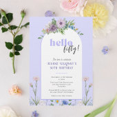 Carte Postale Delicate Florals lavande 50e anniversaire Invitati