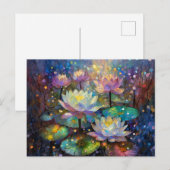 Carte Postale Delicate Lotus Flowers Blossoming in the Snow (Devant / Derrière)