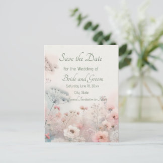 Carte Postale Delicate Queen Anne's Lace Save the Date Postcard