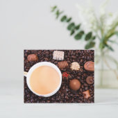 Carte postale Délice de café et de chocolat (Debout devant)