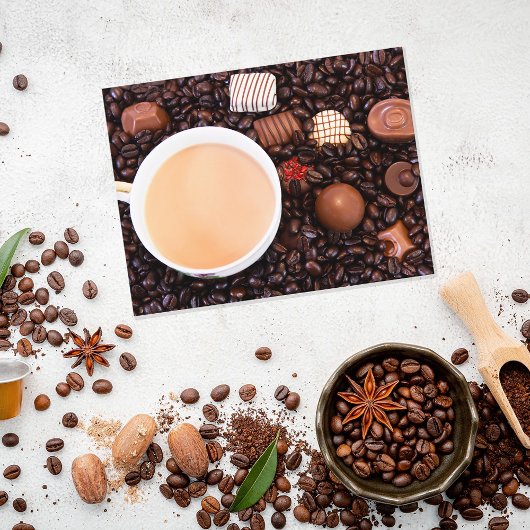 Carte postale Délice de café et de chocolat