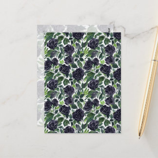 Carte Postale Délice de rose sombre, impression de roses noires