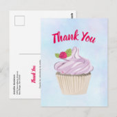 Carte Postale Délicieuse Berry Cupcake Rose sur Top Merci (Devant / Derrière)