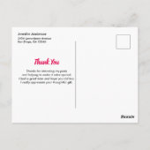 Carte Postale Délicieuse Berry Cupcake Rose sur Top Merci (Dos)