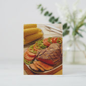 Carte Postale Délicieux boeuf rôti au maïs (Debout devant)