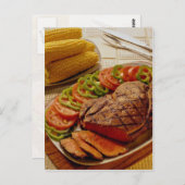 Carte Postale Délicieux boeuf rôti au maïs (Devant / Derrière)