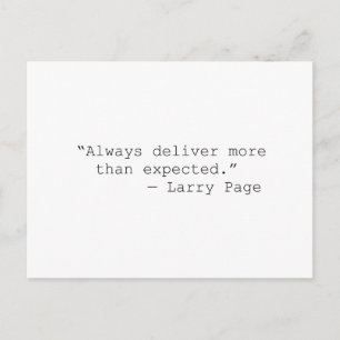 Carte Postale Deliver more than expected Larry page