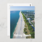 Carte Postale Delray Beach Floride vue aérienne de la plage phot (Devant / Derrière)