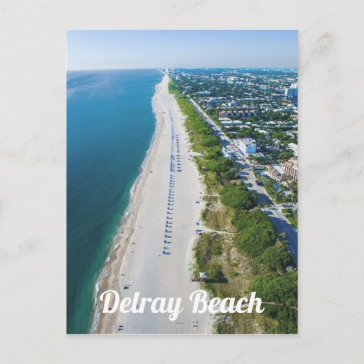 Carte Postale Delray Beach Floride vue aérienne de la plage phot (Devant)