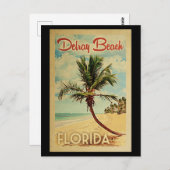 Carte Postale Delray Beach Palm Tree Vintage voyage (Devant / Derrière)