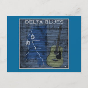 Carte Postale Delta Blues Grunge Blues Highway