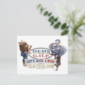 Carte postale Dem Donkey vs GOP Elephant (Debout devant)