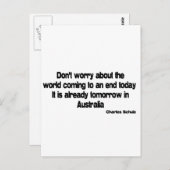 Carte Postale Demain en Australie citation (Devant / Derrière)
