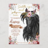 Carte Postale Demande d'anniversaire de cheval d'aquarelle (Devant)