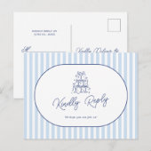Carte Postale Demande de chanson de mariage à rayures Cabana ble (Devant / Derrière)