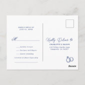 Carte Postale Demande de chanson de mariage à rayures Cabana ble (Dos)