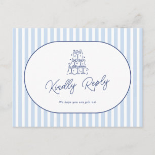 Carte Postale Demande de chanson de mariage à rayures Cabana ble