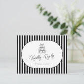 Carte Postale Demande de chanson de mariage à rayures noires et (Debout devant)
