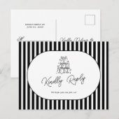Carte Postale Demande de chanson de mariage à rayures noires et (Devant / Derrière)
