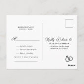Carte Postale Demande de chanson de mariage à rayures noires et (Dos)