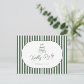 Carte Postale Demande de chanson de mariage préppy à rayures ver (Debout devant)