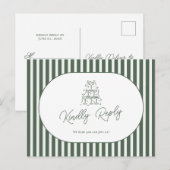 Carte Postale Demande de chanson de mariage préppy à rayures ver (Devant / Derrière)