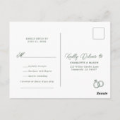 Carte Postale Demande de chanson de mariage préppy à rayures ver (Dos)