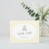 Carte Postale Demande de chanson de mariage rayée jaune doux (Debout devant)