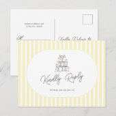 Carte Postale Demande de chanson de mariage rayée jaune doux (Devant / Derrière)