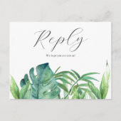 Carte Postale Demande de Chanson Feuille de Palm Tropical RSVP (Devant)