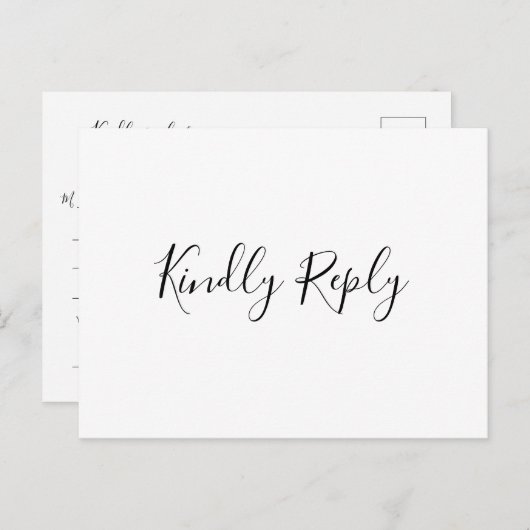 Carte Postale Demande de chanson simple et élégante Mariage RSVP (Devant / Derrière)