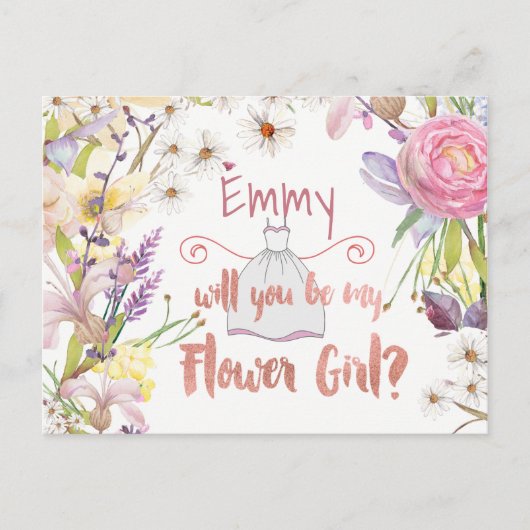 Carte Postale Demande de Fleurs de Bunches Florales (Devant)