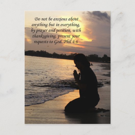 Carte Postale Demande de prière Église fille prier (Devant)