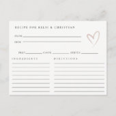 Carte Postale Demande de recette de Baby Shower de mariage Minim (Devant)