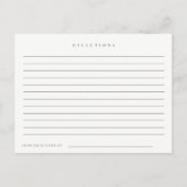 Carte Postale Demande de recette de Baby Shower minimaliste avec (Dos)